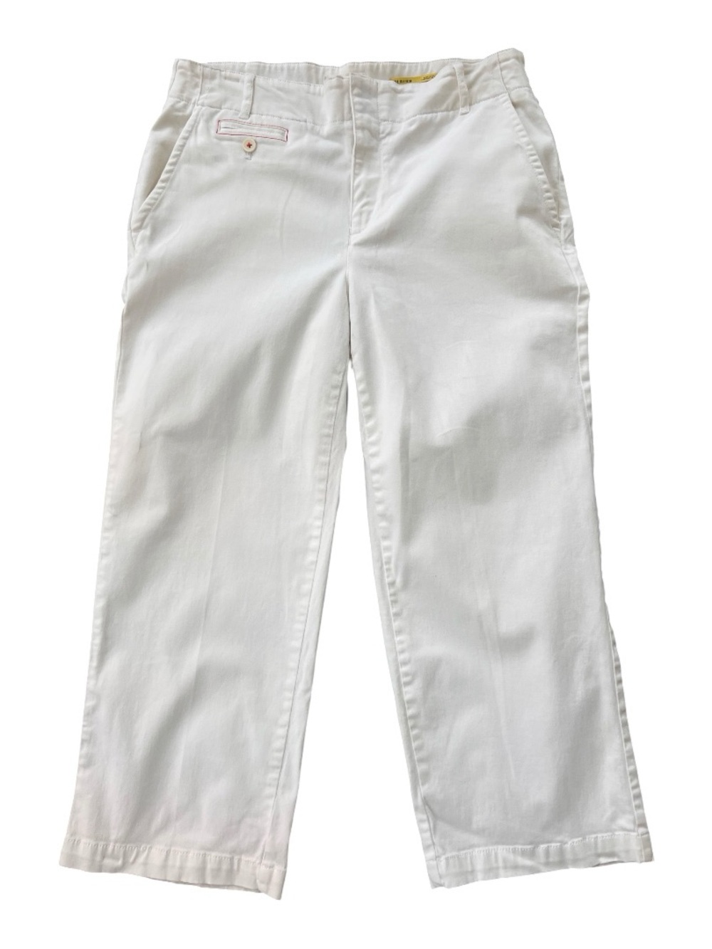 Maeve by Anthropologie White Straight Leg Cropped Chinos